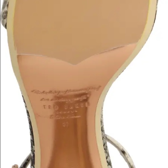 Manyap Leather Embossed Snake Skin Heel Sandal - Picture 5 of 5